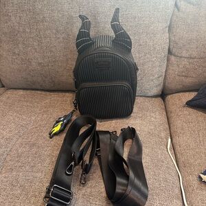 Disney Loungefly Maleficent Convertible mini backpack / Crossbody and bag charm